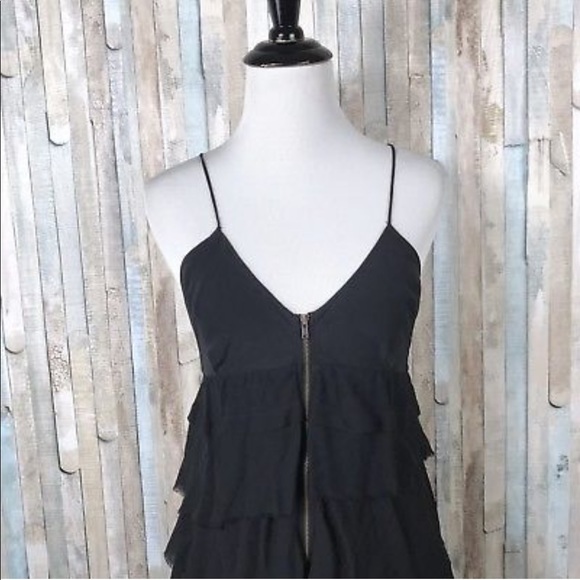 Aritzia Wilfred 100% Silk Tiered Black Dress - Picture 2 of 4